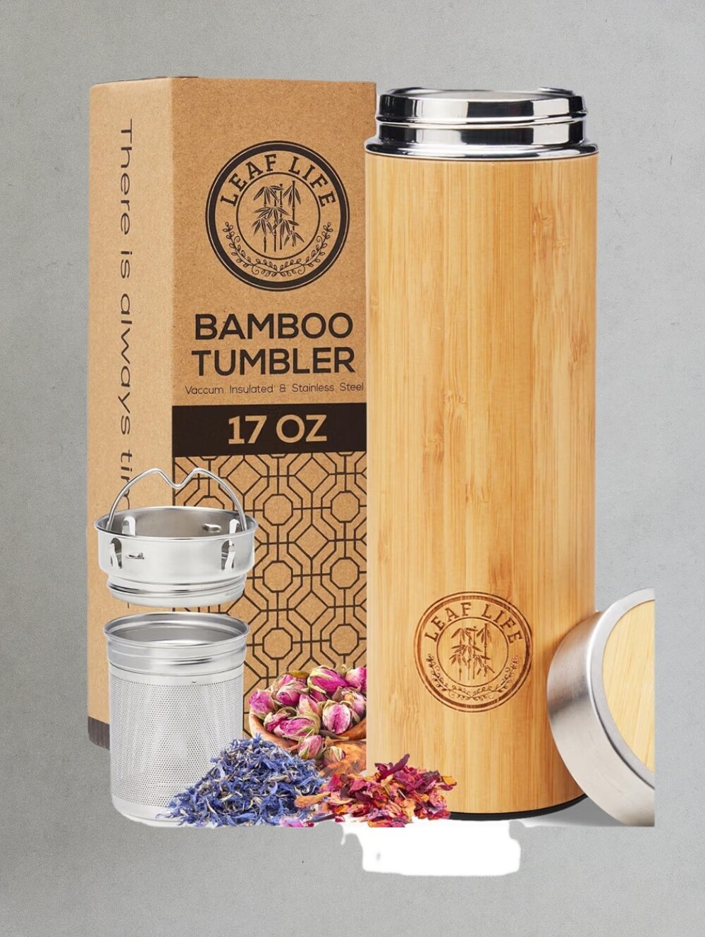 Leaf Life Bamboo Tumbler - Natural Bamboo 17 oz